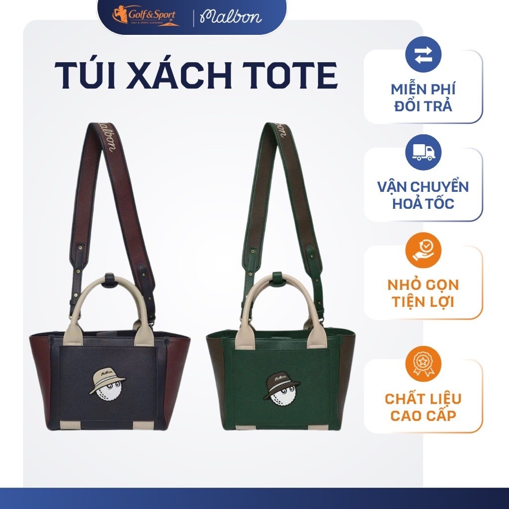 Túi Xách Golf Cao Cấp Malbon Golf Bucket Tote Bag – Túi Golf Thời Trang Có Quai Đeo