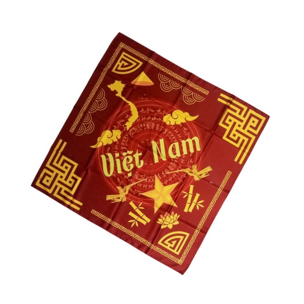 Khăn Lụa Bandana HỒN VIỆT | Lụa bóng mềm mại, bề mặt vải trơn mịn. Khăn bandana 70×70