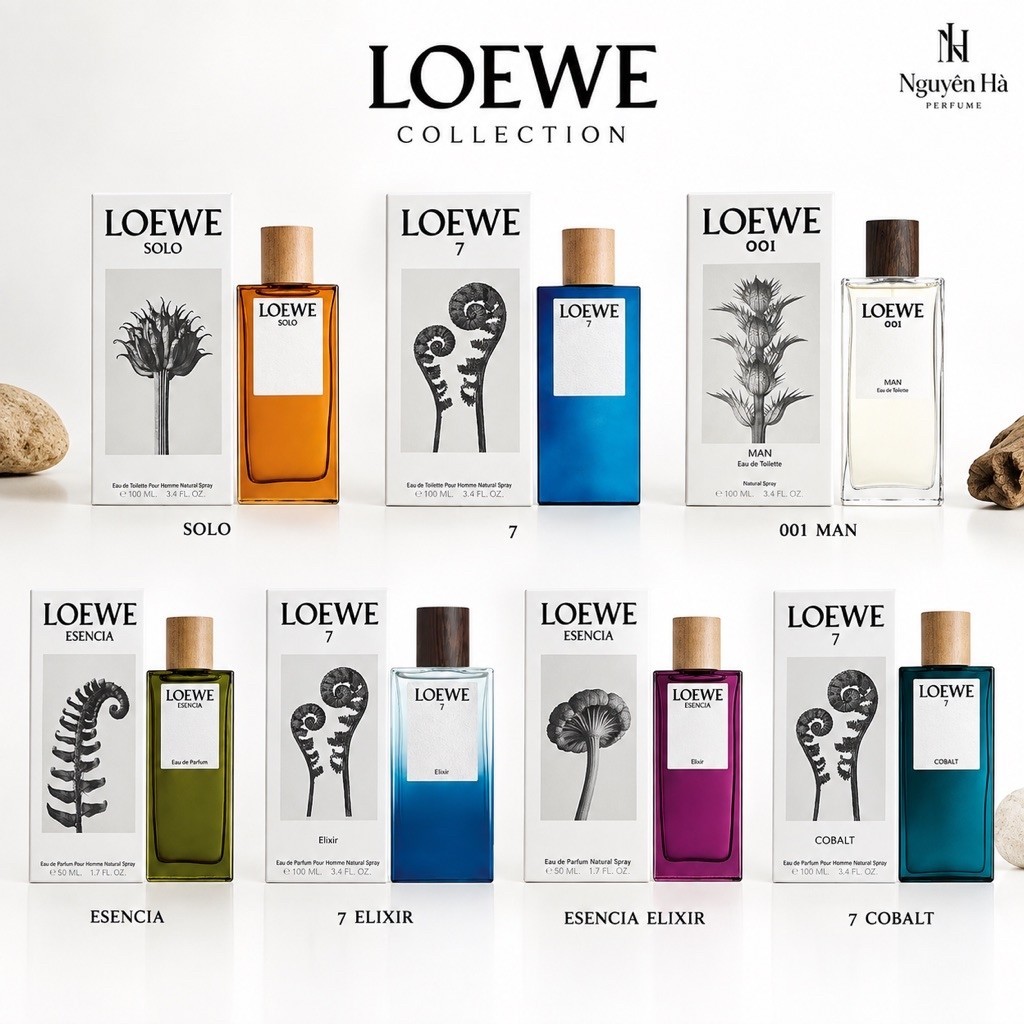 Bộ sưu tập nước hoa nam LOEWE – Solo EDT, 7 EDT, 001 Man EDT, Esencia EDP, 7 Elixir, Esencia Elixir 