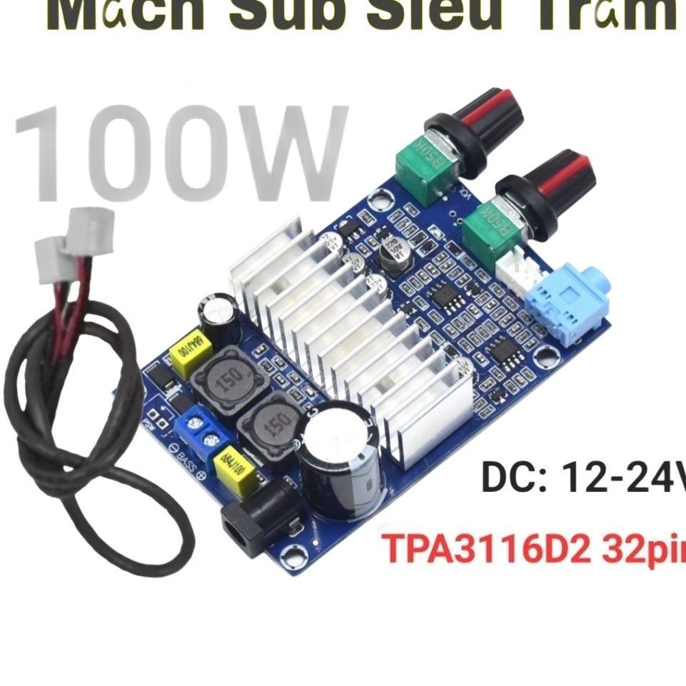 Mạch sub 𝟭𝟬𝟬𝗪 mini loa siêu trầm sd cho sub hơi 𝗧𝗣𝗔𝟯𝟭𝟭𝟲𝗗𝟮 32 chân -