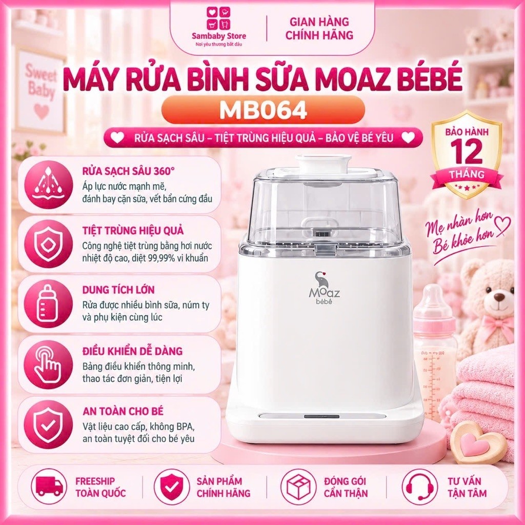 Máy rửa bình sữa Moaz BeBe MB064