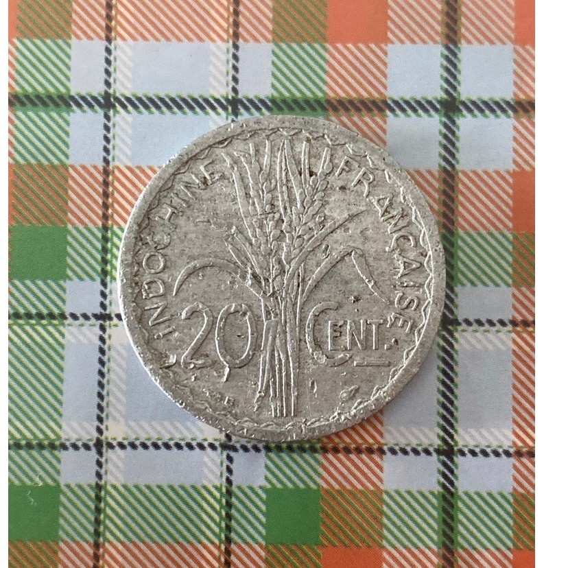 Sưu tầm đồng xu indochine 20 cent cũ, đồng xu làm bằng nhôm