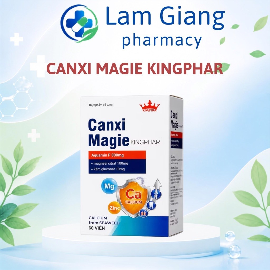 Viên Uống Canxi Magie Kingphar 60 Viên  – Bổ Sung Canxi, Magie Và Kẽm Cho Cơ Thể