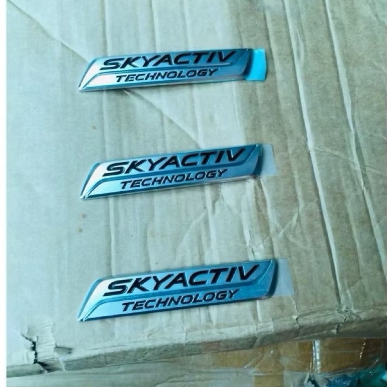 Logo Chữ SKYACTIV Mazda Cao Cấp – Tem Dán Trang Trí Kim Loại Mặt Sau Xe Ô Tô Mazda 2, 3, 6, CX5, CX8