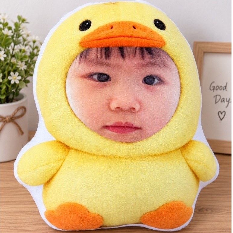Gối bông vịt con ghép mặt