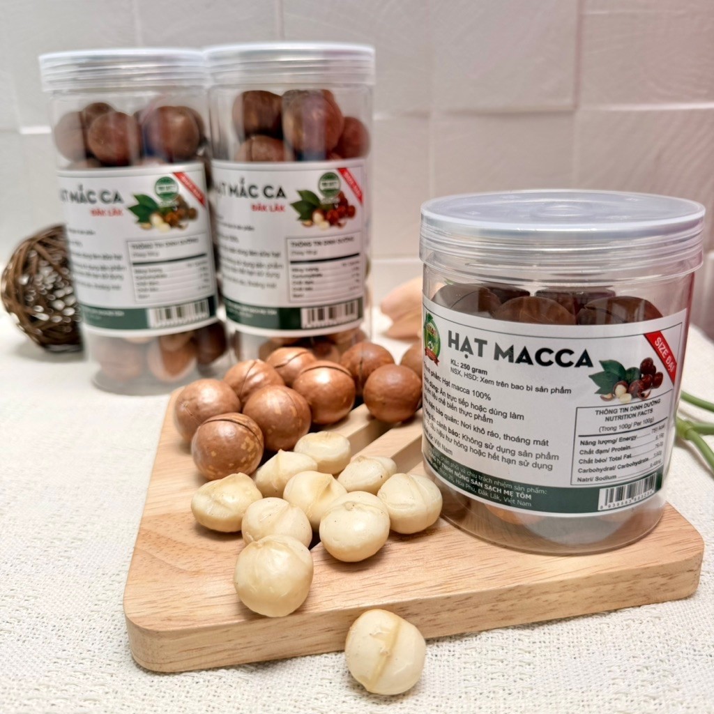 Hạt Macca Nứt Vỏ 500g – Size Trung & Size Đại – Hạt Béo Bùi, Thơm Ngon, Dễ Tách Vỏ – Shop Mẹ Tôm