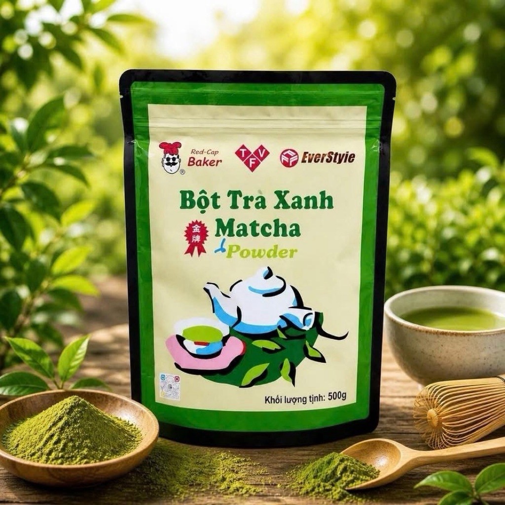 Bột Matcha Đài Loan Mũ Đỏ Gói 500g