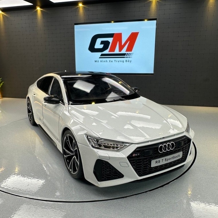 GM - Mô hình xe Audi RS7 Sportback tỷ lệ 1:18 hợp kim tĩnh cao cấp - Mở full 4 cửa, capo, cốp lót th
