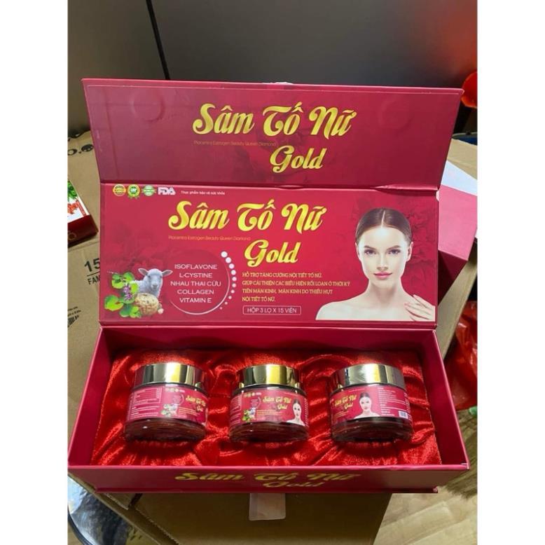 [HỘP 3 LỌ] Viên Uống Sâm Tố Nữ Placentra Estrogen Beauty Queen Diamond Gold - Giúp Cân Bằng nội tiết