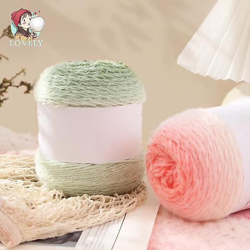 Sợi nhẹ Gradient Blend Chăn bảy sao Handmade Khăn dệt kim Mũ dệt kim, Móc tay dệt sợi mềm mại