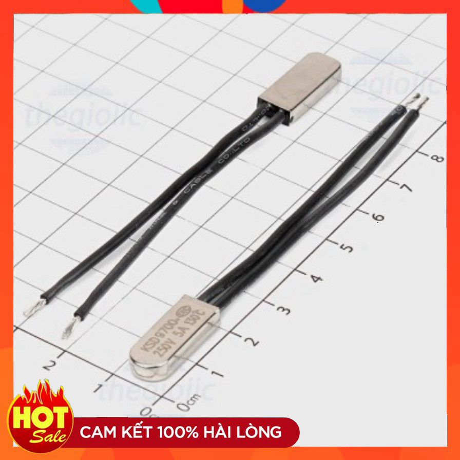 [3 Cái]- KSD9700-130NC Cầu Chì Nhiệt, Rơ Le Nhiệt 250VAC 5A 130 Độ C Thường Đóng NC ChipViet Store