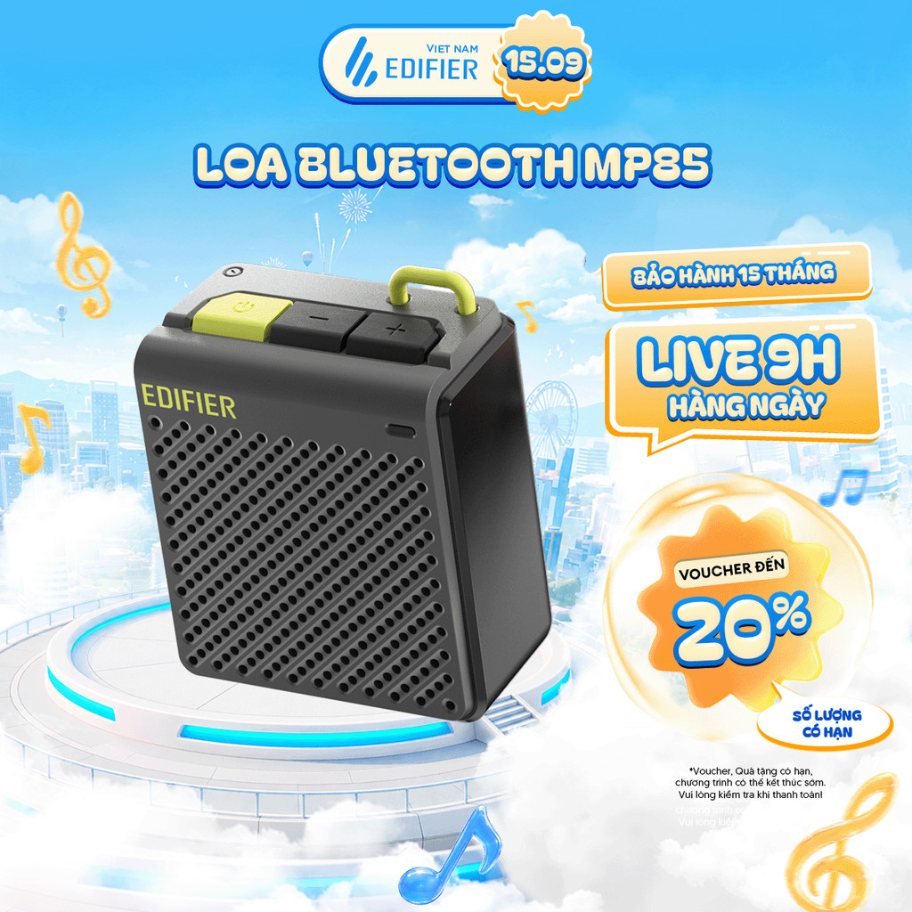 Loa Bluetooth Mini Không Dây EDIFIER MP85 - Thoải Mái Chơi Nhạc Đến 8H - Thiết Kế Nhỏ Gọn, Xinh Xắn - 15 Tháng Bảo Hành