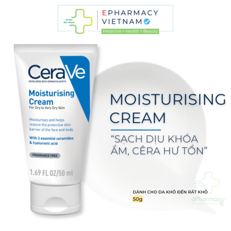 Kem Dưỡng Da CERAVE Moisturising Cream Baume Hydratant Cho Da Khô, Da Rất Khô 50mL