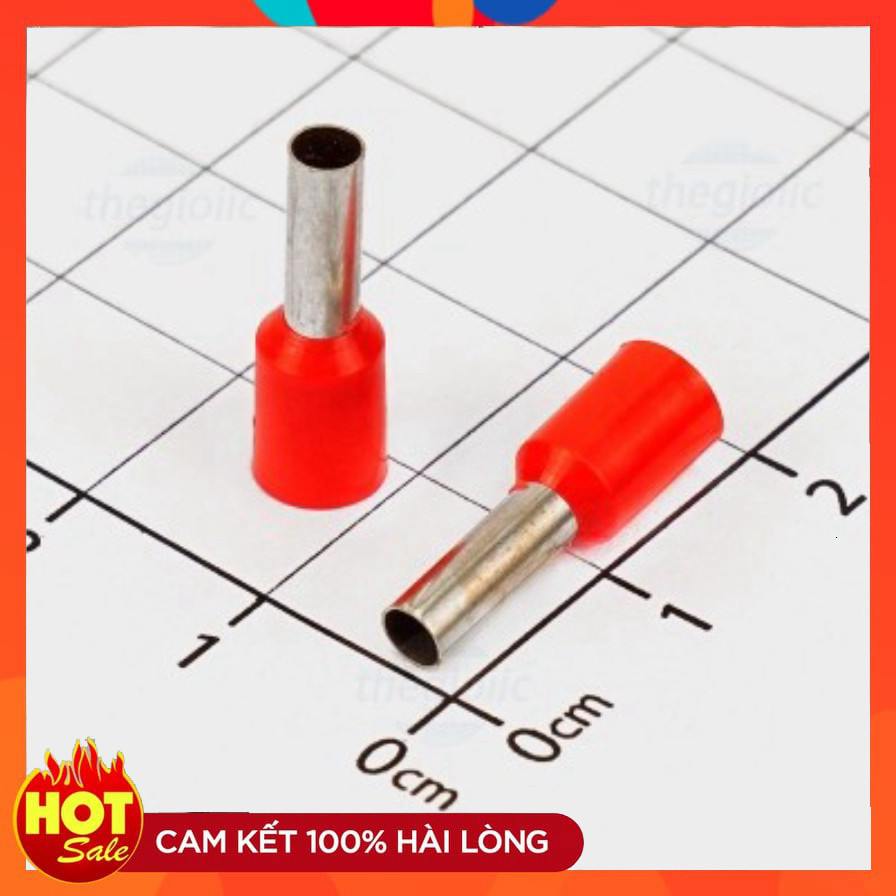 [50 Cái]- E4009 Cos Pin Rỗng Cỡ Dây 4mm2 Màu Đỏ