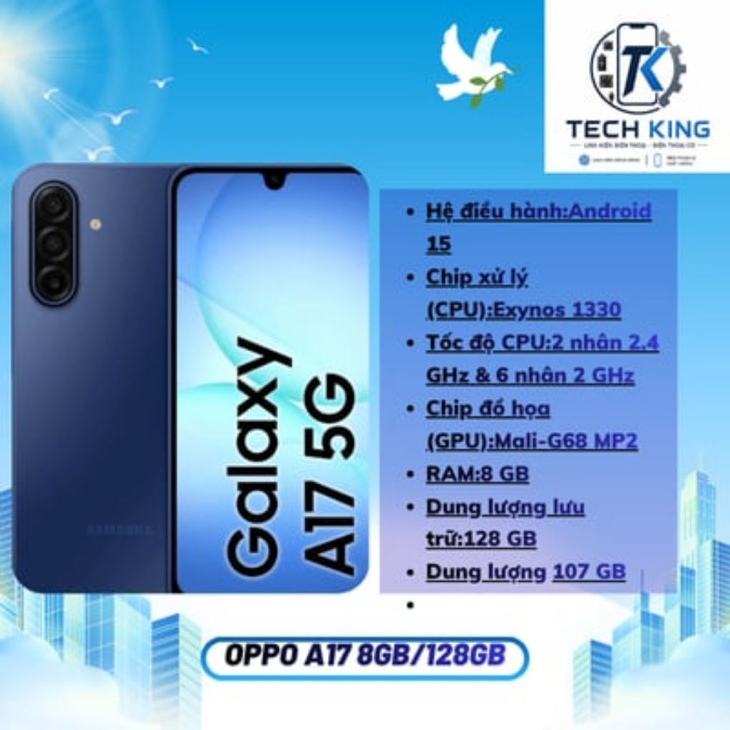 Samsung Galaxy A17 5G 8GB – 128GB/256GB | AMOLED 90Hz | Bảo hành 3 tháng.