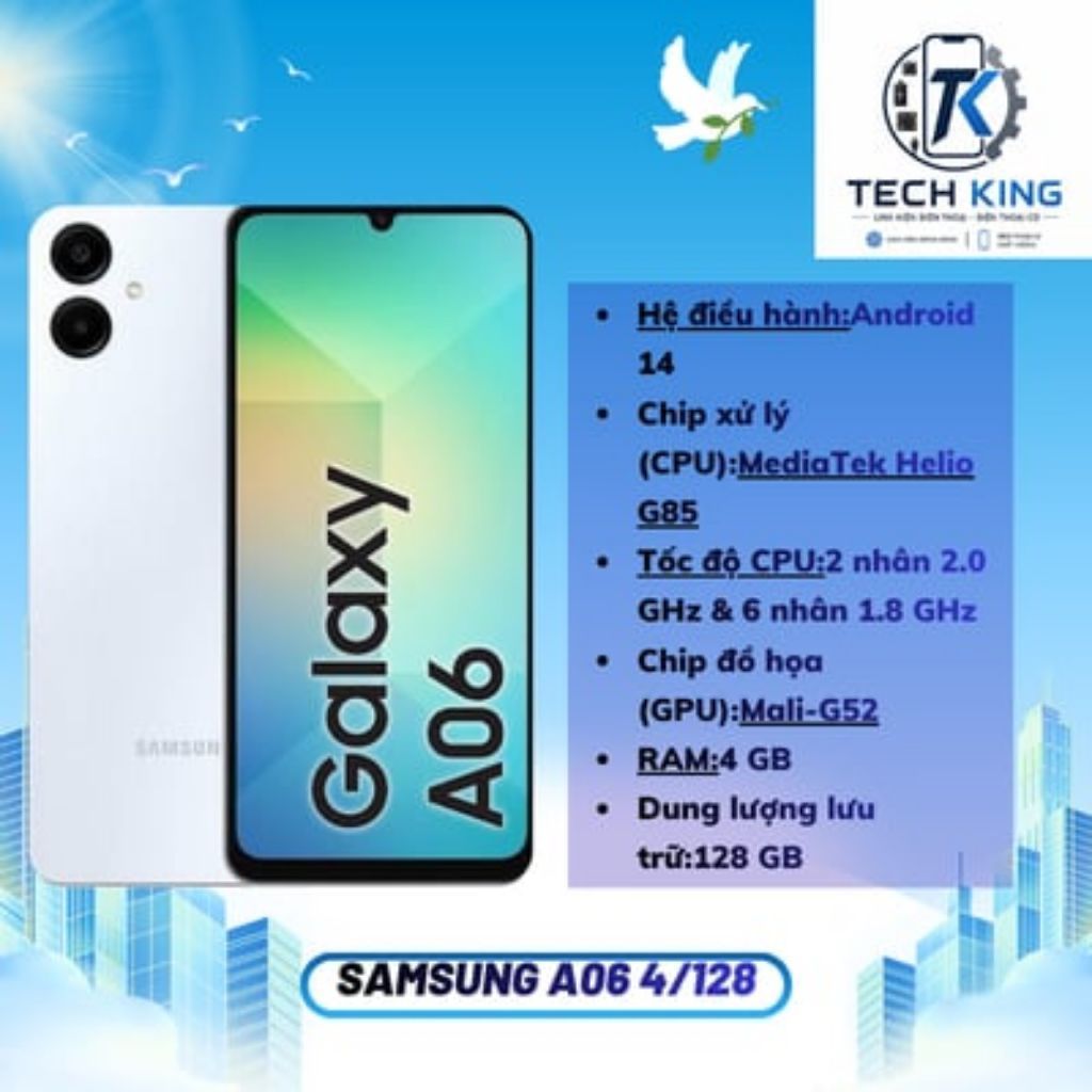 SAMSUNG GALAXY A06 4G/5G – 4GB/128GB – HÀNG 98% – BẢO HÀNH 3 THÁNG
