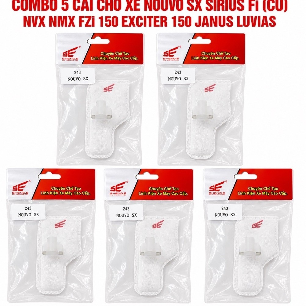 COMBO 5 CÁI LỌC XĂNG NOUVO SX SIRIUS Fi (CŨ) NVX NMX FZi 150 EXCITER 150 JANUS LUVIAS