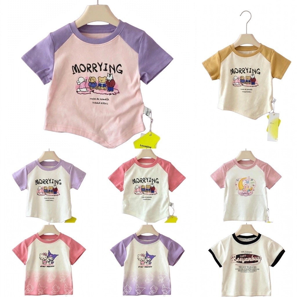 [BBkids] [Size 12kg-22kg] Áo thun QC hình cute cho bé gái xinh xắn