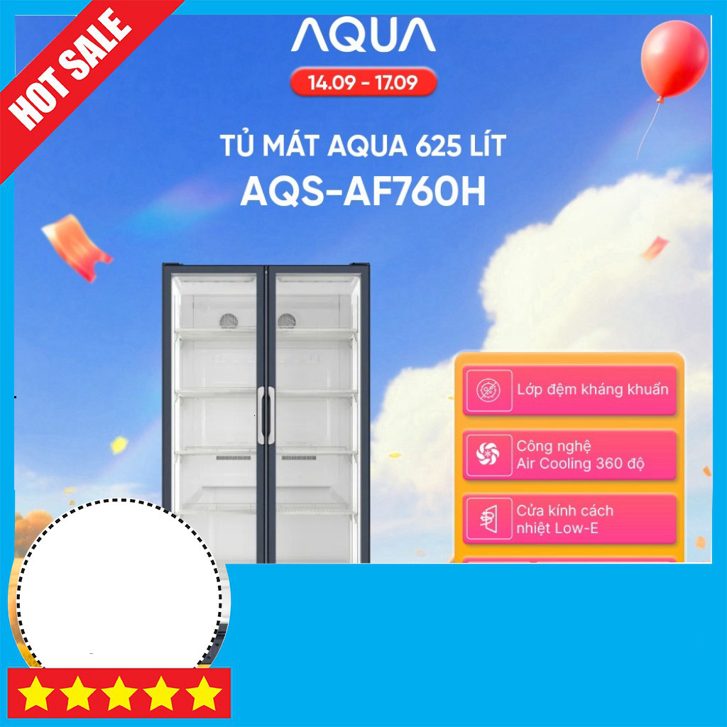 IB ĐẶT HÀNG  Tủ mát AQUA AQS-AF760H 625 Lít Làm Lạnh 360 Độ 5 Ngăn Mát Bảo Quản Thực Phẩm Tươi Ngon 