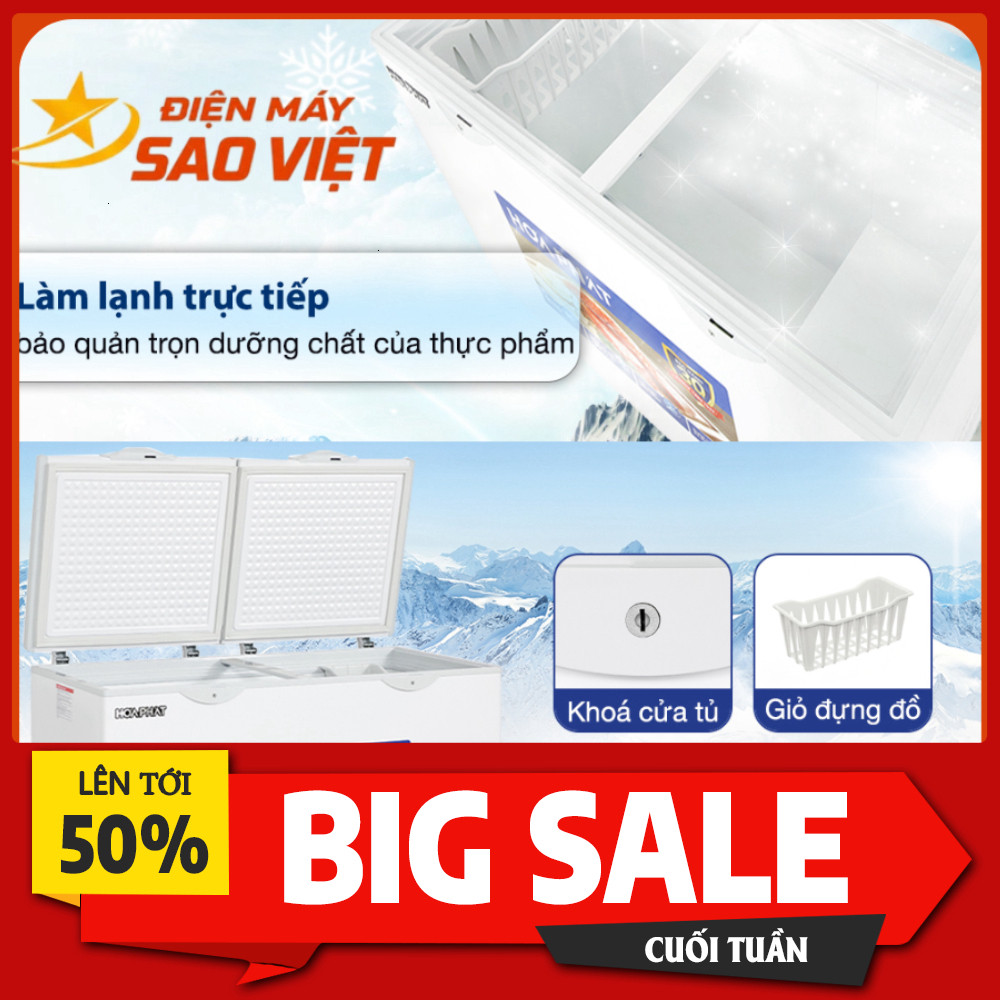 IB ĐẶT HÀNG  Tủ Đông Hòa Phát HPF AN6352 352 Lít Dàn Nhôm Làm Lạnh Nhanh Tiết Kiệm Điện Bảo Hành 24 