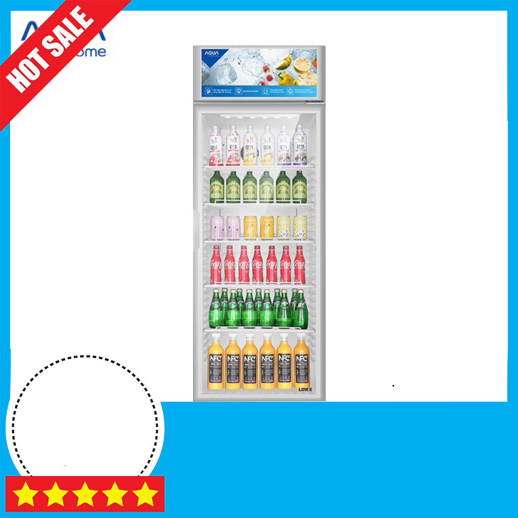 IB ĐẶT HÀNG  Tủ mát Aqua AQS-AF400S 300 Lít 1 Cánh Kính Làm Lạnh Nhanh Tiết Kiệm Điện Dùng Cho Gia Đ