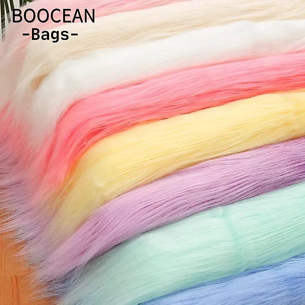 Vải lông giả dài BOOCEAN, Vải lông giả màu trơn dài 9cm, Phụ kiện may vá Vải tóc dài 25x45cm Tóc búp