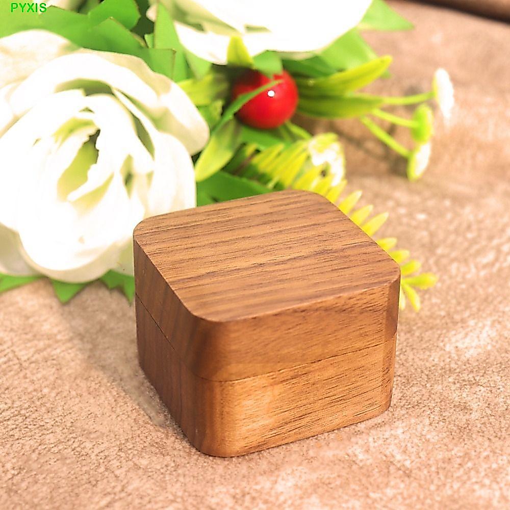 Hộp đựng nhẫn gỗ Spade PYXIS, Hộp đựng nhẫn sang trọng 1 / 2 khe, Hộp đựng nhẫn bao bì chống va chạm