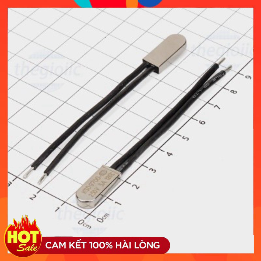 [3 Cái]- KSD9700-120NC Cầu Chì Nhiệt, Rơ Le Nhiệt 250VAC 5A 120 Độ C Thường Đóng NC ChipViet Store