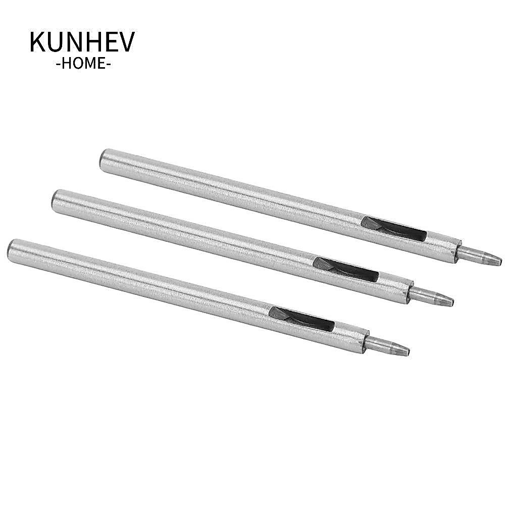 KUNHEV 3 chiếc Máy đục lỗ tròn, Thiết kế tròn rỗng Grommet Snap Rivet Setter Da lỗ đục lỗ, Đục lỗ tr
