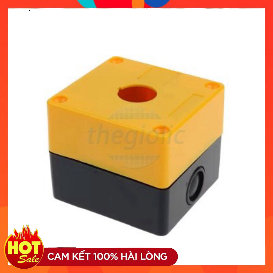 BX1-22 Hộp 1 Nút Nhấn Điều Khiển 22mm Màu Vàng ChipViet Store