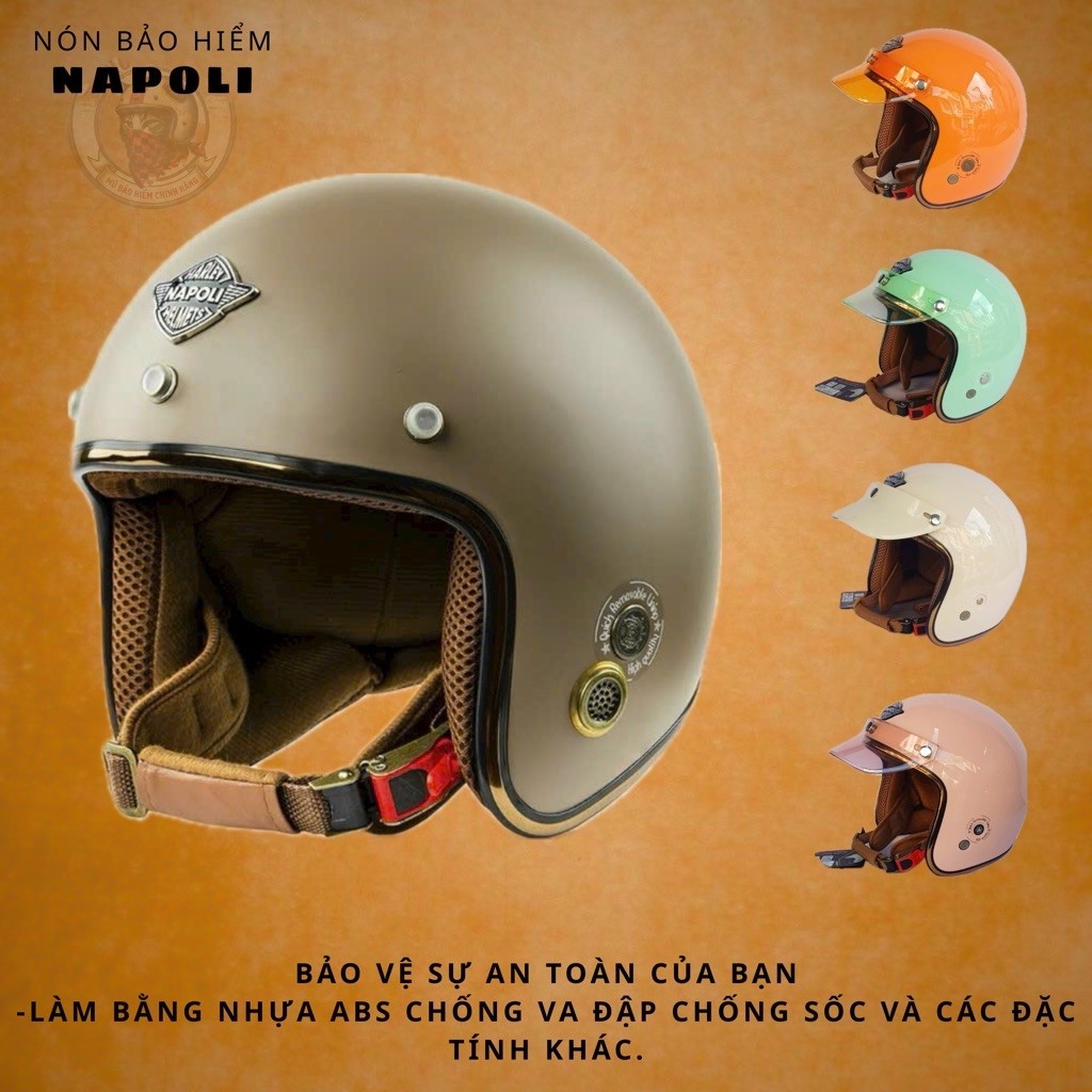 🪖 NÓN BẢO HIỂM NAPOLI CHÍNH HÃNG  – NÓN 3/4 SH