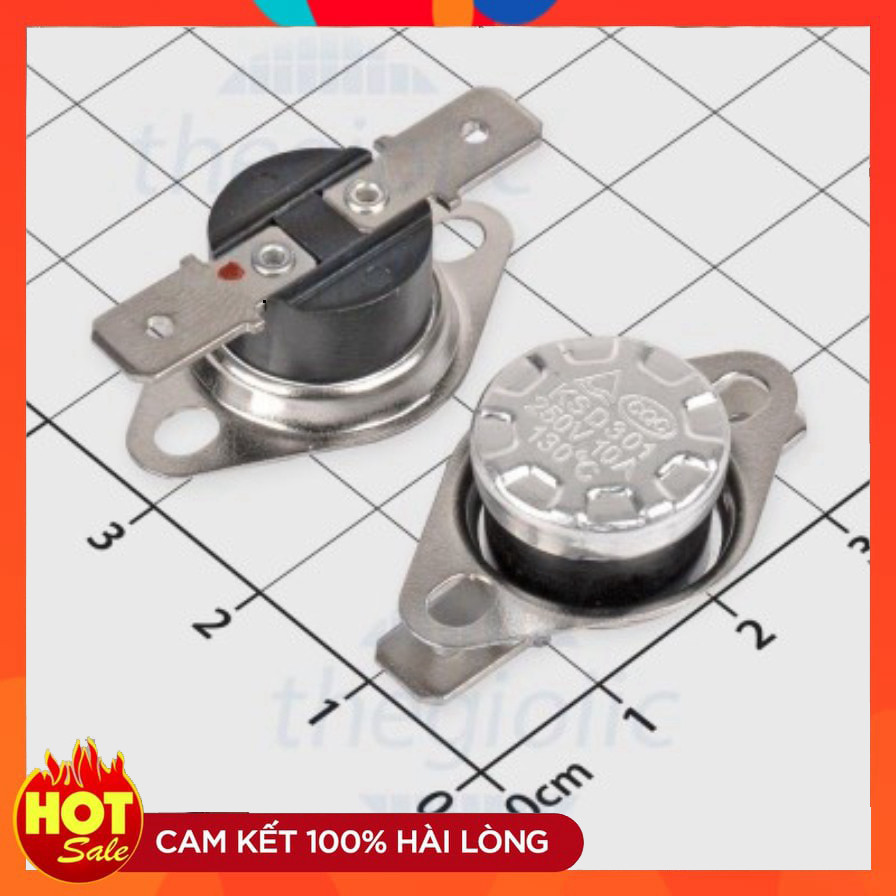 [3 Cái]- KSD301-130NC Công Tắc Quá Nhiệt, Rơ Le Nhiệt 250V 10A 130 Độ C Thường Đóng NC ChipViet Stor