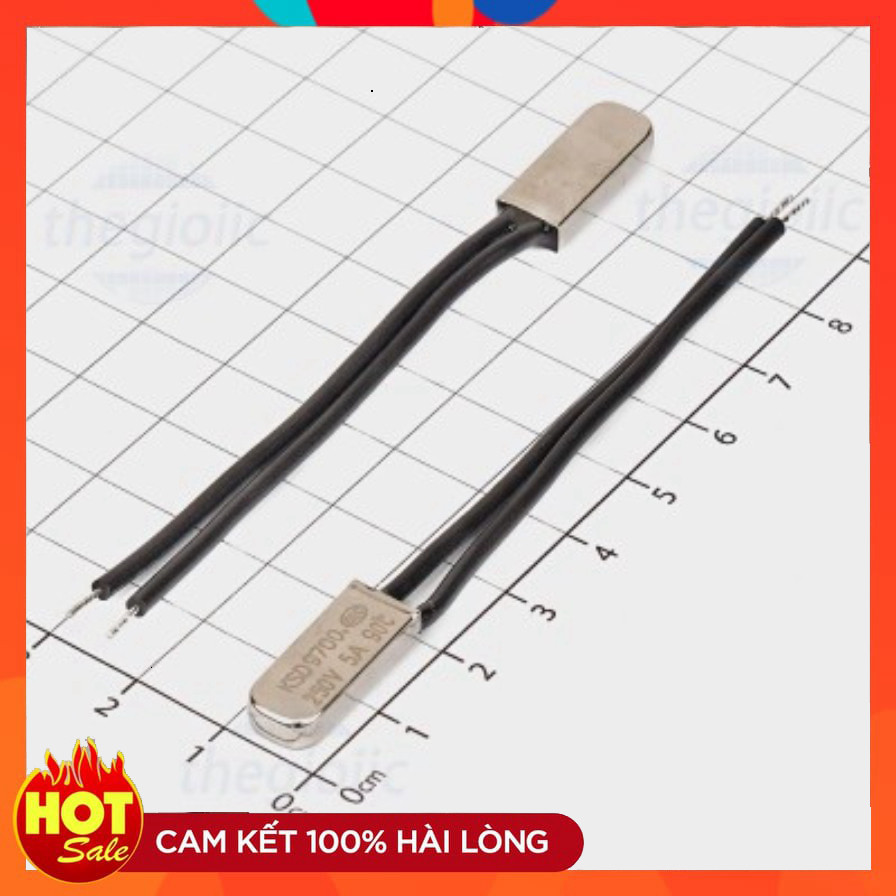 [3 Cái]- KSD9700-90NC Cầu Chì Nhiệt, Rơ Le Nhiệt 250VAC 5A 90 Độ C Thường Đóng NC ChipViet Store