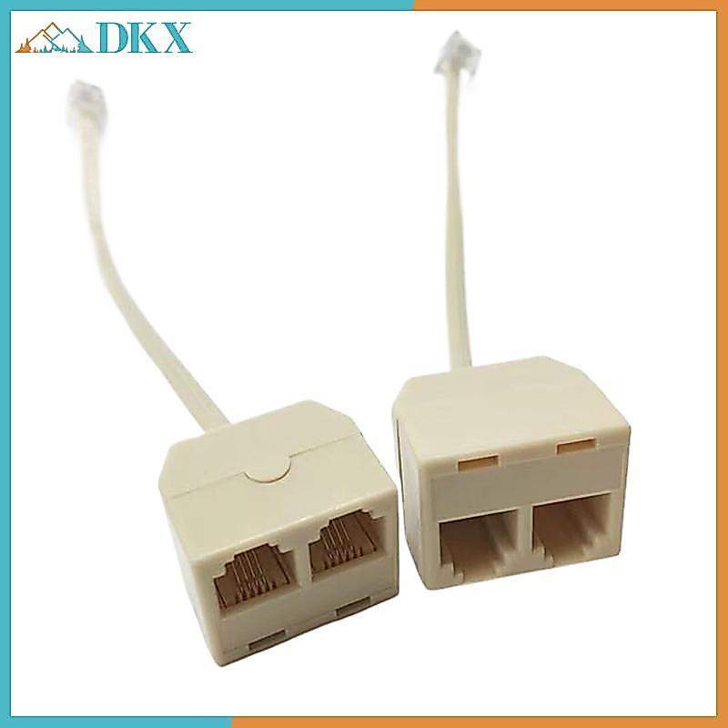 Bộ chia điện thoại DKX RJ11 6P4C 1 Bộ chuyển đổi nam sang 2 nữ RJ11 sang RJ11 Phụ kiện điện thoại tá