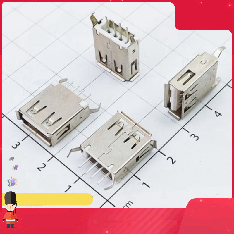 [20 Cái]- AF180 Cổng USB Cái 2.0 Type A 4 Chân Thẳng Xuyên Lỗ Smart.hcm