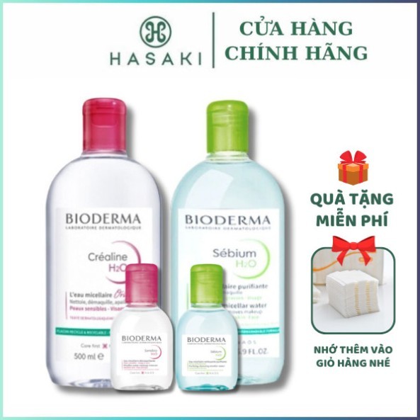 Nước Tẩy Trang Bioderma Sensibio H2O Chính Hãng Cho Da Dầu Mụn Và Da Nhạy Cảm 100ml 500ml