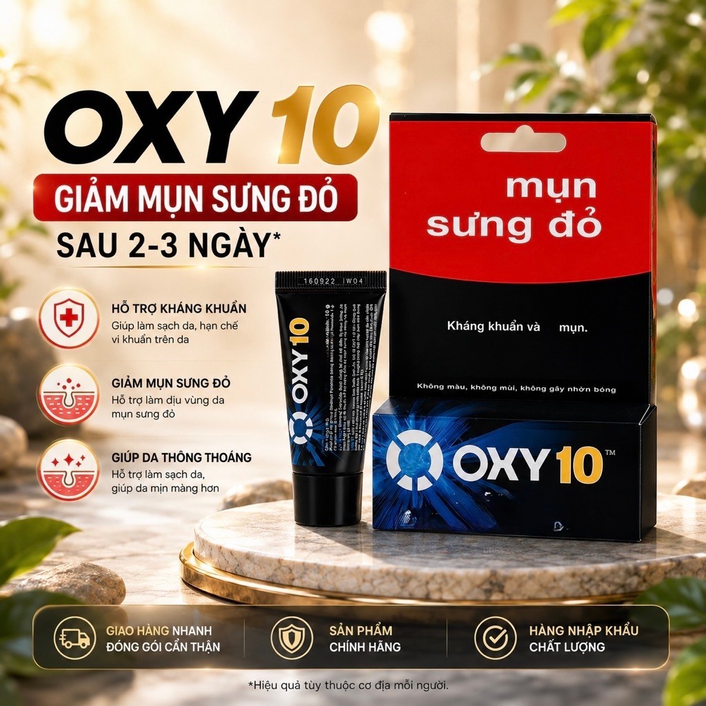 [Chính Hãng] Kem Oxy 10% bôi mụn bọc, mụn sưng đỏ