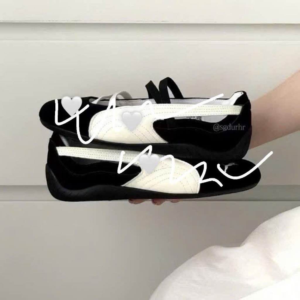 [HÀNG SC_FULLBOX] Giày thể thao Sneaker Ballet màu be ballet màu đen, Giày ballet búp bê cho nữ màu 