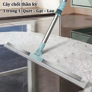 Cây gạt nước sàn nhà tắm silicon xoay 180độ, cán inox điều chỉnh