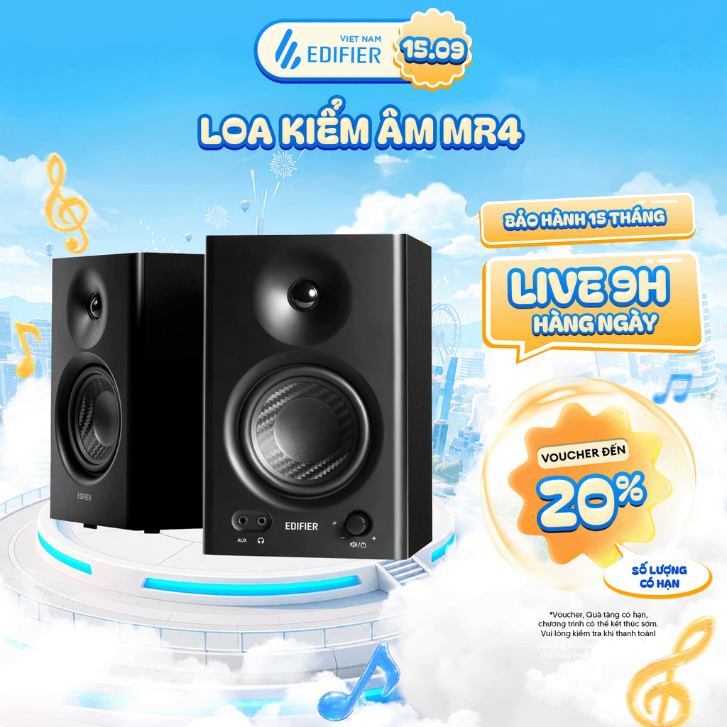 Loa Kiểm Âm Chuẩn Studio EDIFIER MR4/MR3/MR5 42W - Công nghệ DSP/ADC Cho Âm Cao Chi Tiết - Chế Độ Ké