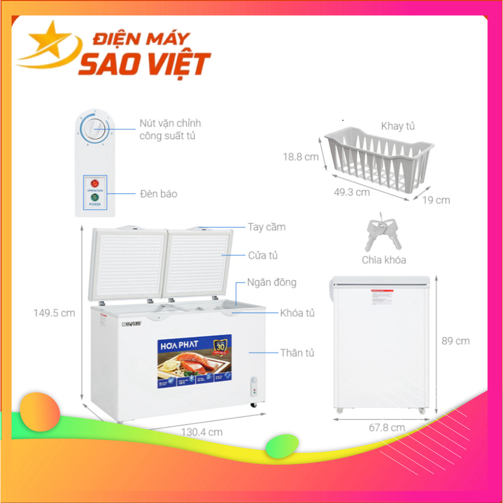 [ chính hãng ] Tủ Đông Hòa Phát 352 Lít HPF AD6352 Dàn Đống Bảo Hành 24 Tháng Toàn Quốc Tại Nhà ]