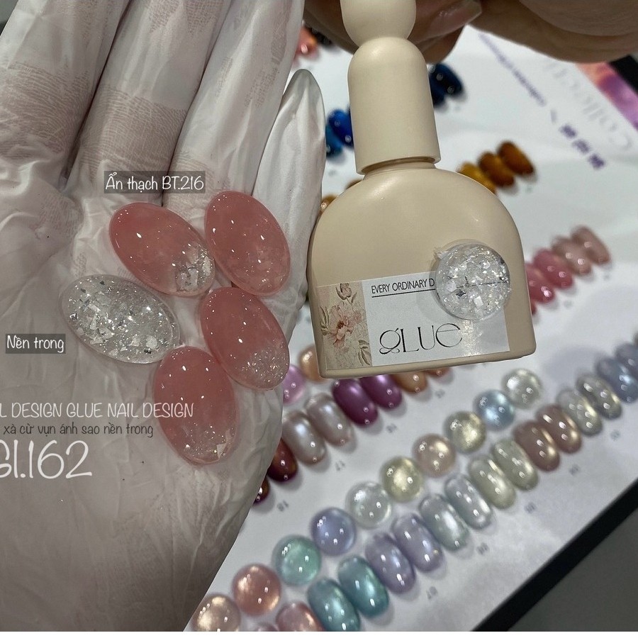 gel xà cừ nhũ ánh sao nền trong Gl.162( điểm loang vân đá, ẩn sơn thạch, gel dặm..)