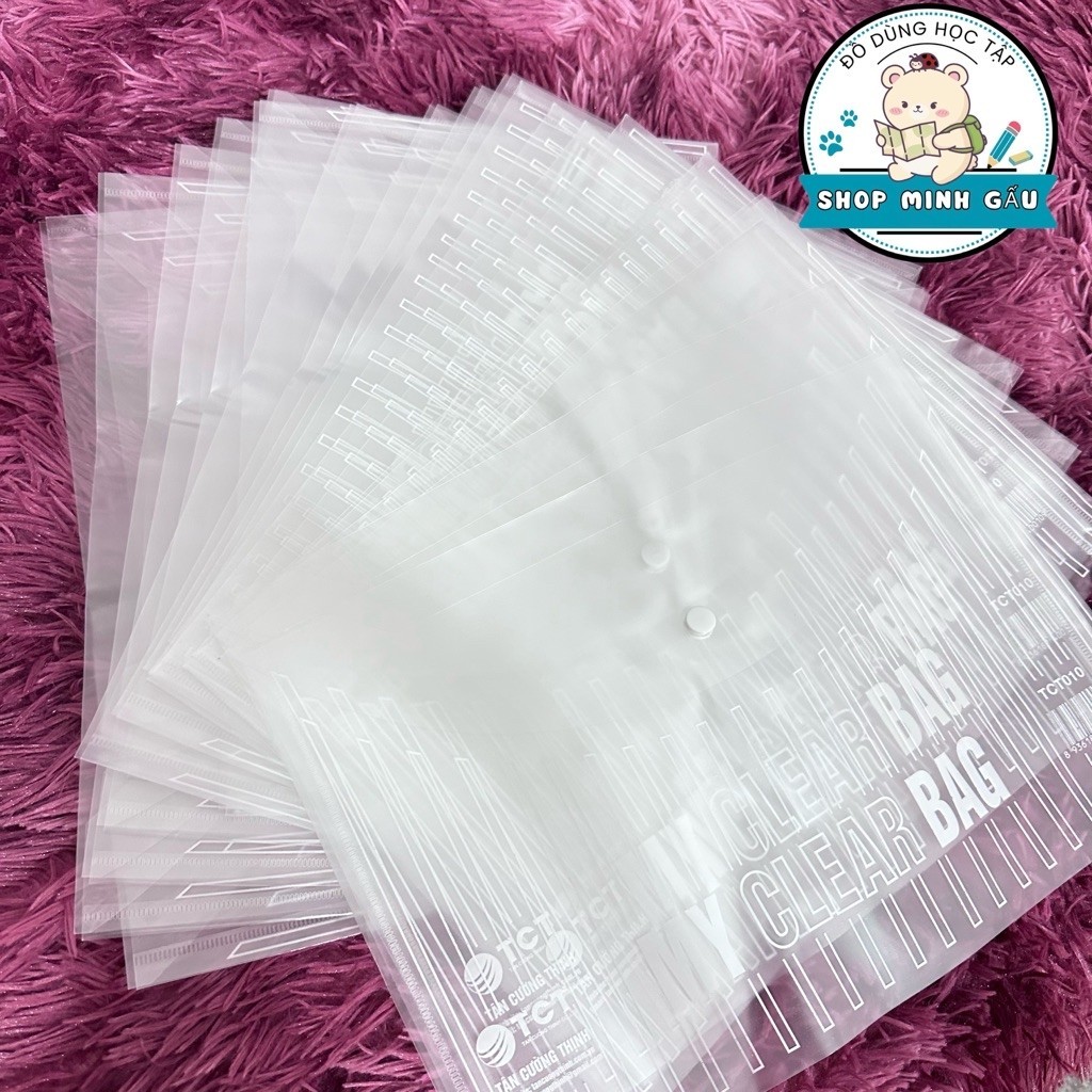 Combo 20/40/60 Túi Khuy Bấm, Túi Đựng Tài Liệu, Túi A4,F4 Trong Suốt, Túi Clearn.