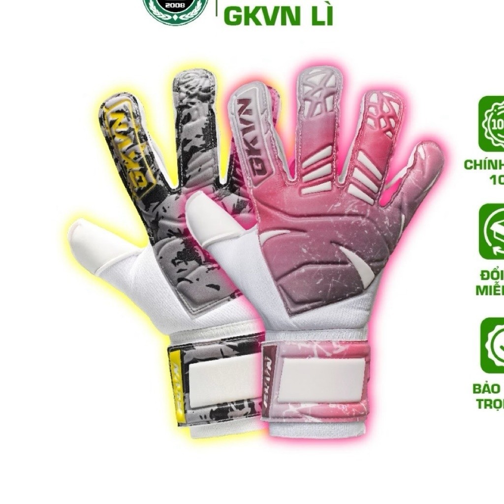 Găng tay thủ môn GKVN LÌ- SIÊU BỀN,KHÔNG XƯƠNG-Mút dumbo VN 3mm size 7-8-9-10