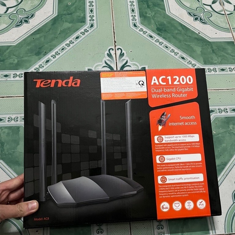 Thanh lý Roter phát wifi tenda AC8 chuẩn AC1200 Gigabit-Mới full