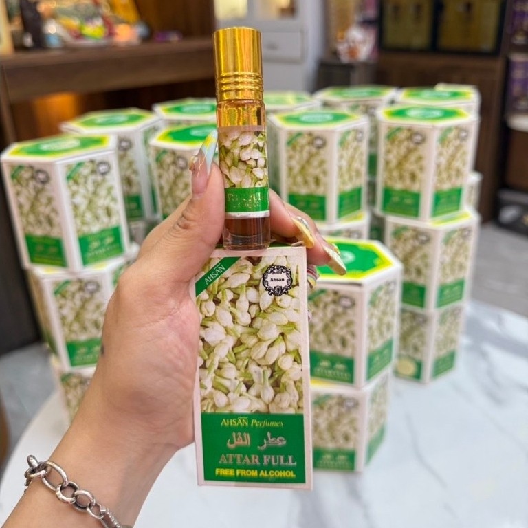 Ahsan Tinh Dầu Hoa Lài 8ml - Tự Nhiên Không Cồn - Hương Dễ Chịu Bám Mùi Lâu - Sản Phẩm Nổi Tiếng Ấn 