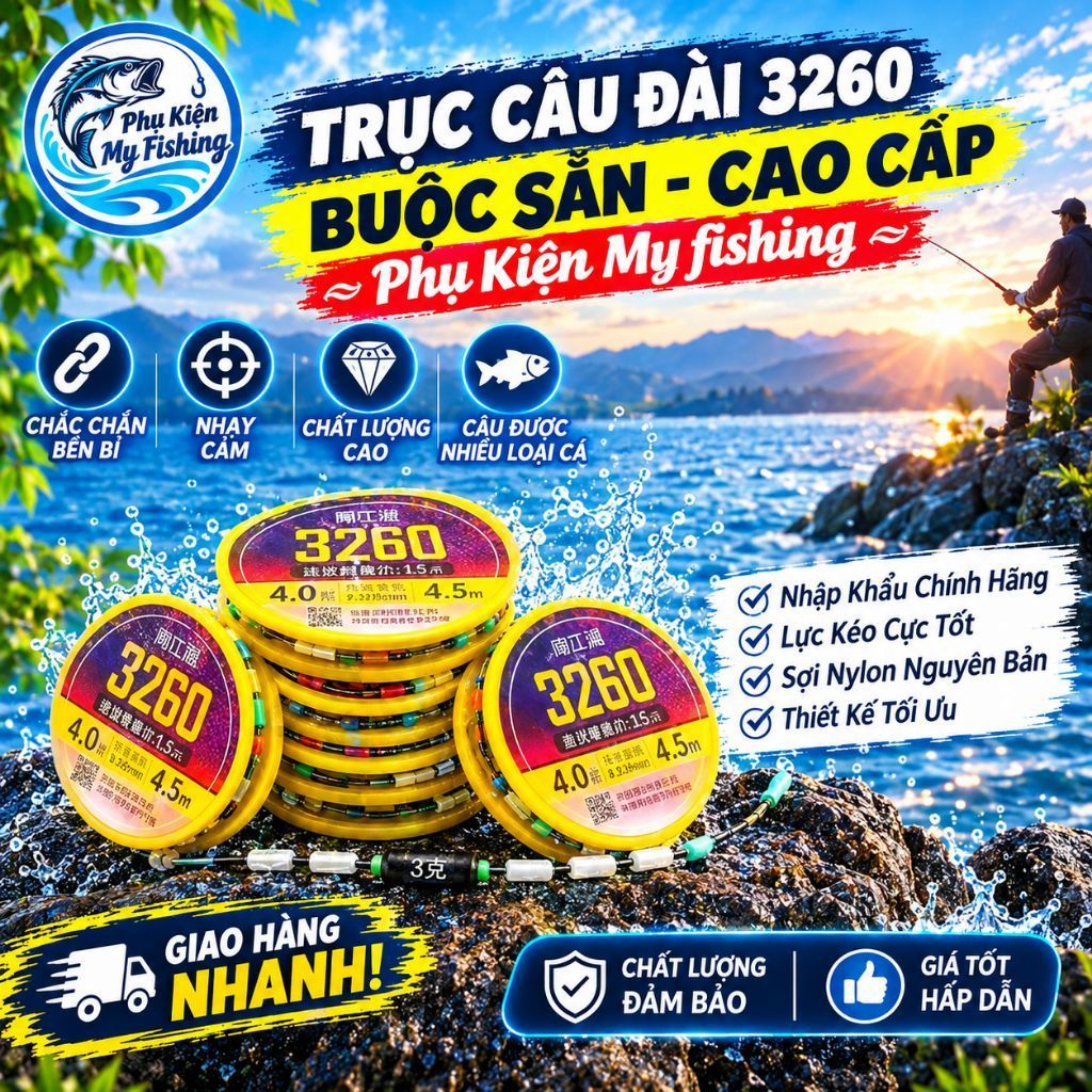[ COMBO 20 ] Trục câu đài 3260 , trục câu đài buộc sẵn