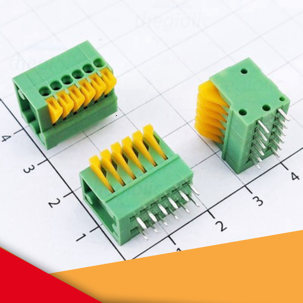 [2 Cái]- KF141-2.54-6-V Terminal Block 6 Tiếp Điểm Cắm Dây Dọc 2.54mm 150V 2A GearHub