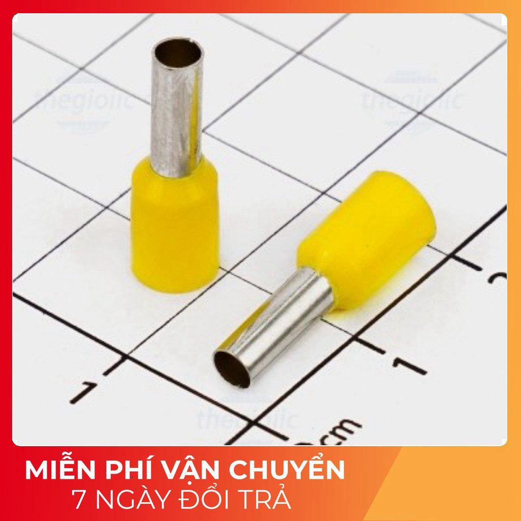 [50 Cái]- E4009 Cos Pin Rỗng Cỡ Dây 4mm2 Màu Vàng Tech Linh Kiện