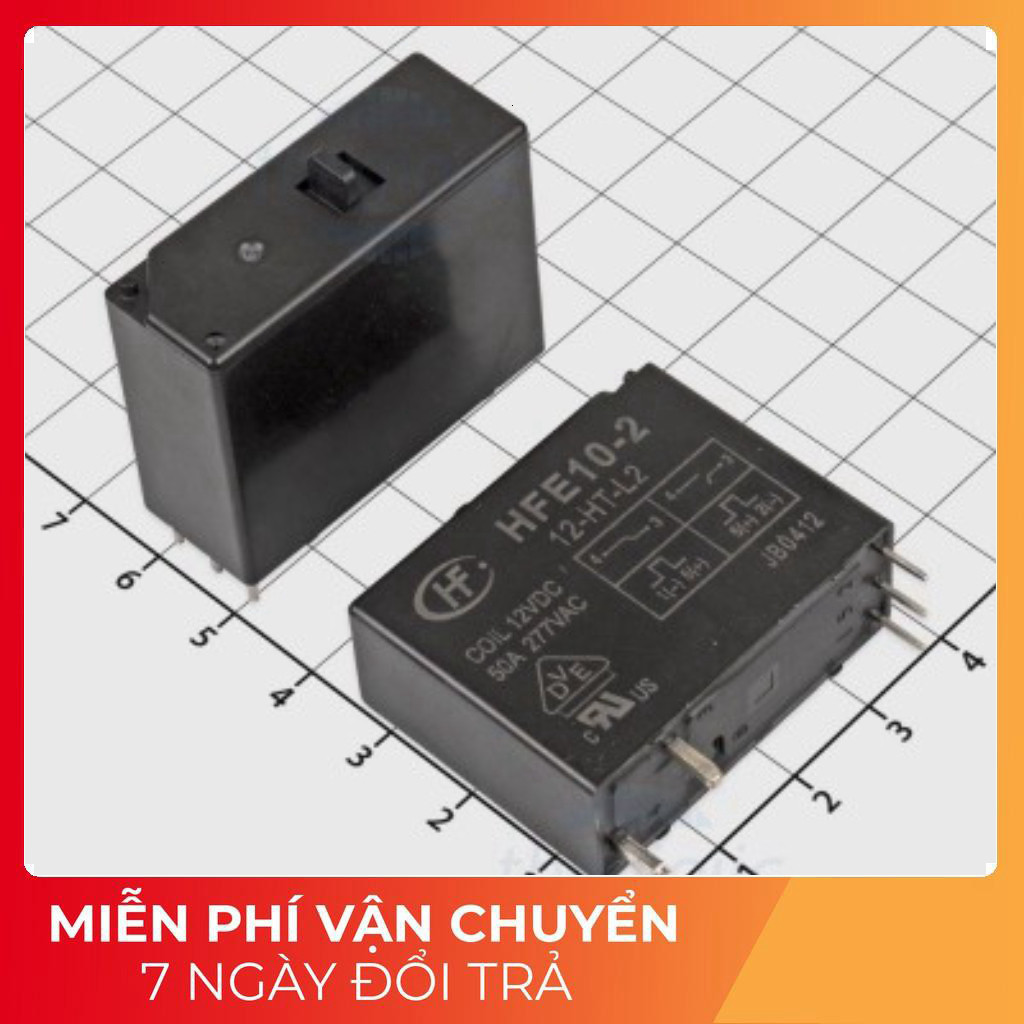 HFE10-2-12-HT-L2 Rơ Le SPST 12VDC 50A 5 Chân Tech Linh Kiện